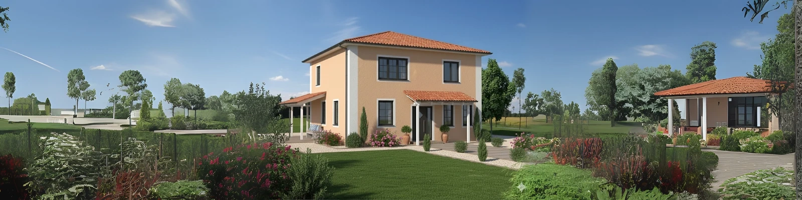 Mediterranes Toskanahaus Vorderansicht