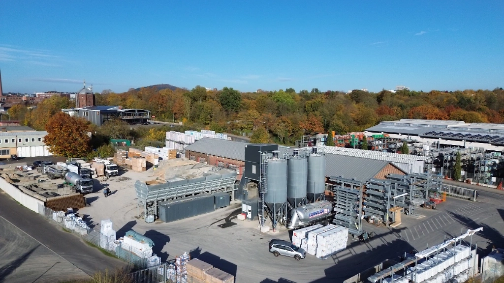 Luftbild Betonwerk und Sch&uuml;ttgutlager in Fulda