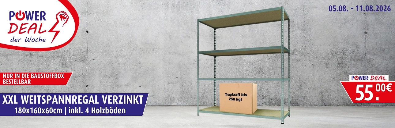 XXL Weitspannregal im PowerDeal f&uuml;r 55,00€