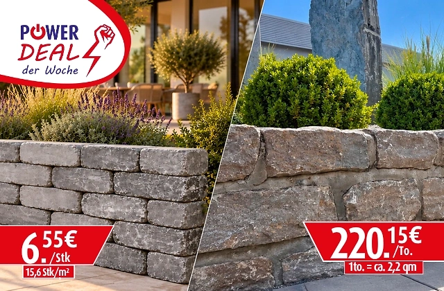 Tegula Mauer und Muschelkalkmauer im Angebot