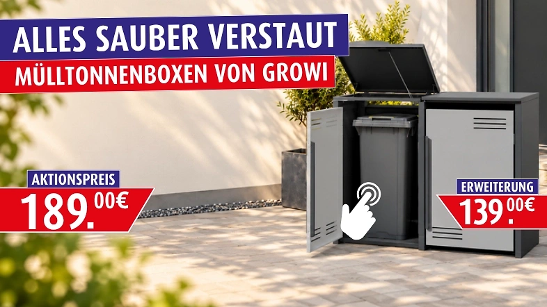M&uuml;lltonnenboxen von Growi im Angebot
