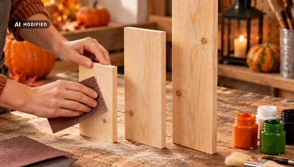 Holz wird abgeschleift