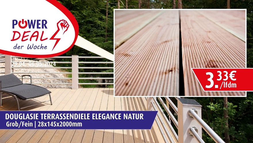 Douglasie Terrassendiele f&uuml;r nur 3,33 € pro lfdm