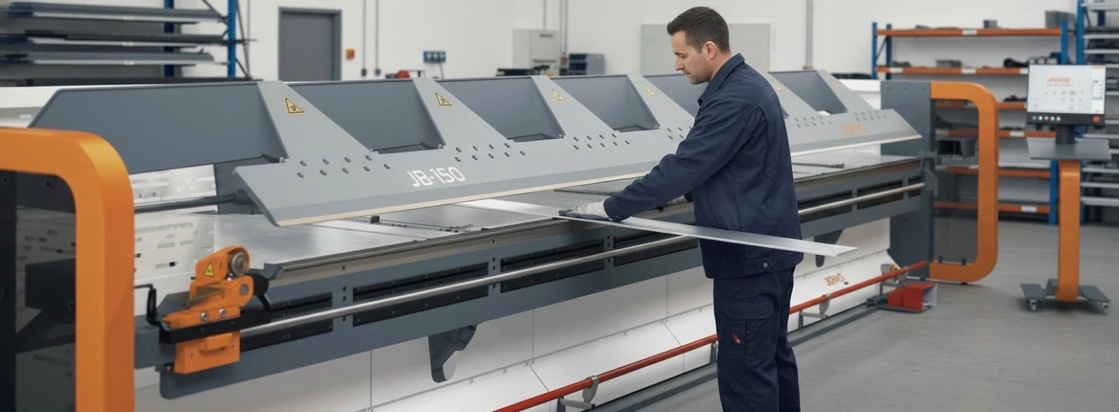 Mitarbeiter steht an einer Kantbank