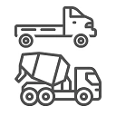 Icons Pritschenwagen und Betonmischer Icons Pritschenwagen und Betonmischer
