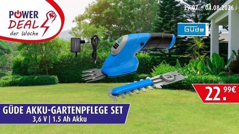 G&uuml;de Akku-Gartenpflege Set f&uuml;r 22,99€ im PowerDeal