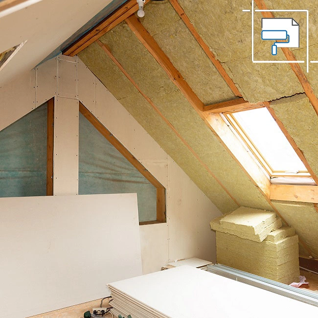 Innenausbau mit Dämmplatten und Gipskartonplatten