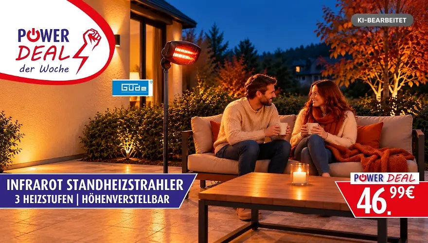 Infrarot Standheizstrahler f&uuml;r 46,99€