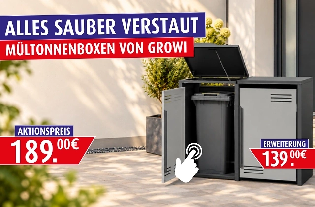 M&uuml;lltonnenboxen von Growi im Angebot