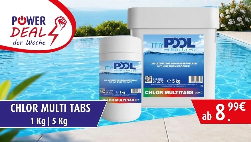 Chlor Multi tabs in 1Kg und 5Kg im PowerDeal ab 8.99€