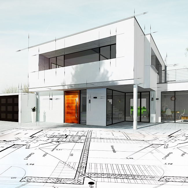 Modernes Haus Skizzenplan