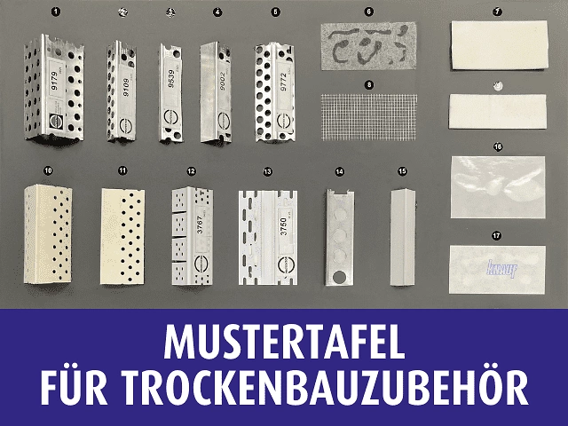 Mustertafel Trockenbauzubehör 640 x 480 px