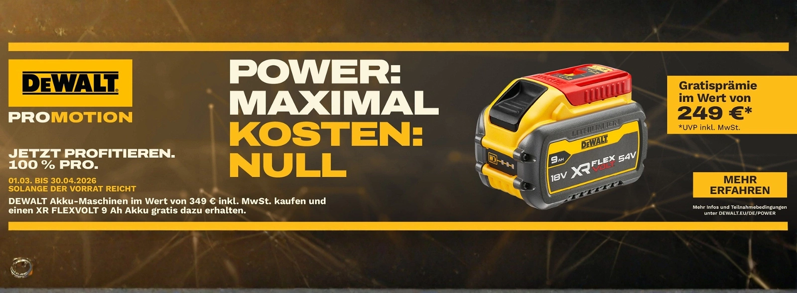 Dewalt Power Maximal Akku Aktion