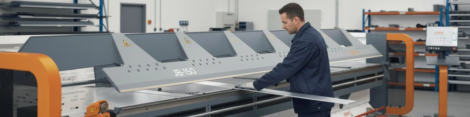 Mitarbeiter steht an einer Kantbank