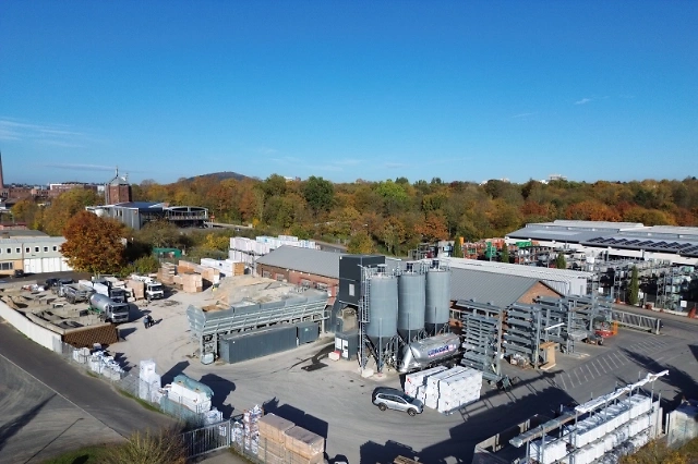 Luftbild Betonwerk und Sch&uuml;ttgutlager in Fulda