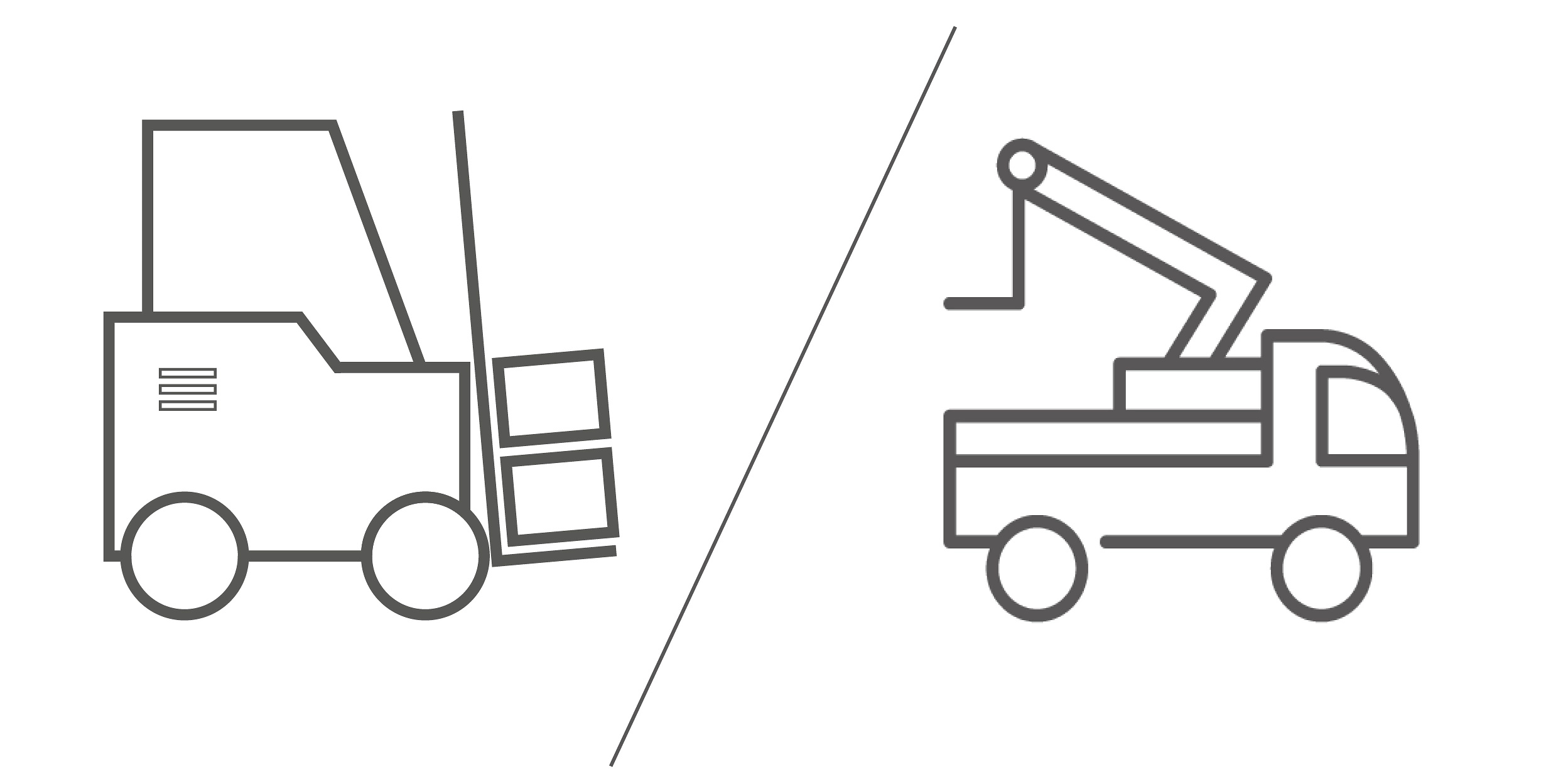 Icon Gabelstapler und LKW in grau
