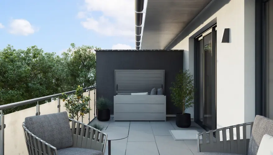 Balkon mit Gartenbox Juno