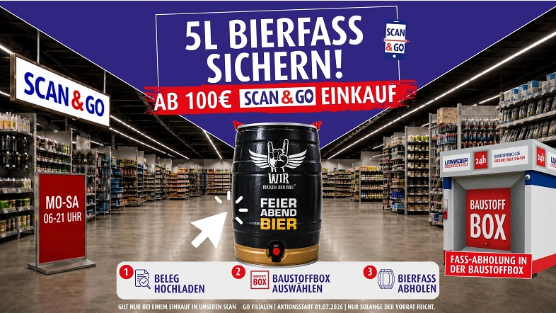 5 Liter Bierfass ab 100€ Scan&Go Einkauf