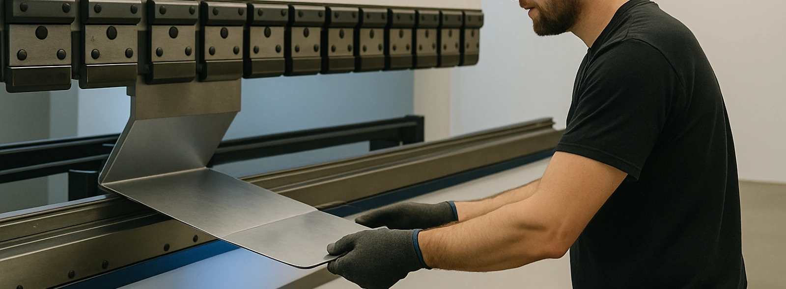 Mann arbeitet an einer Kantbank