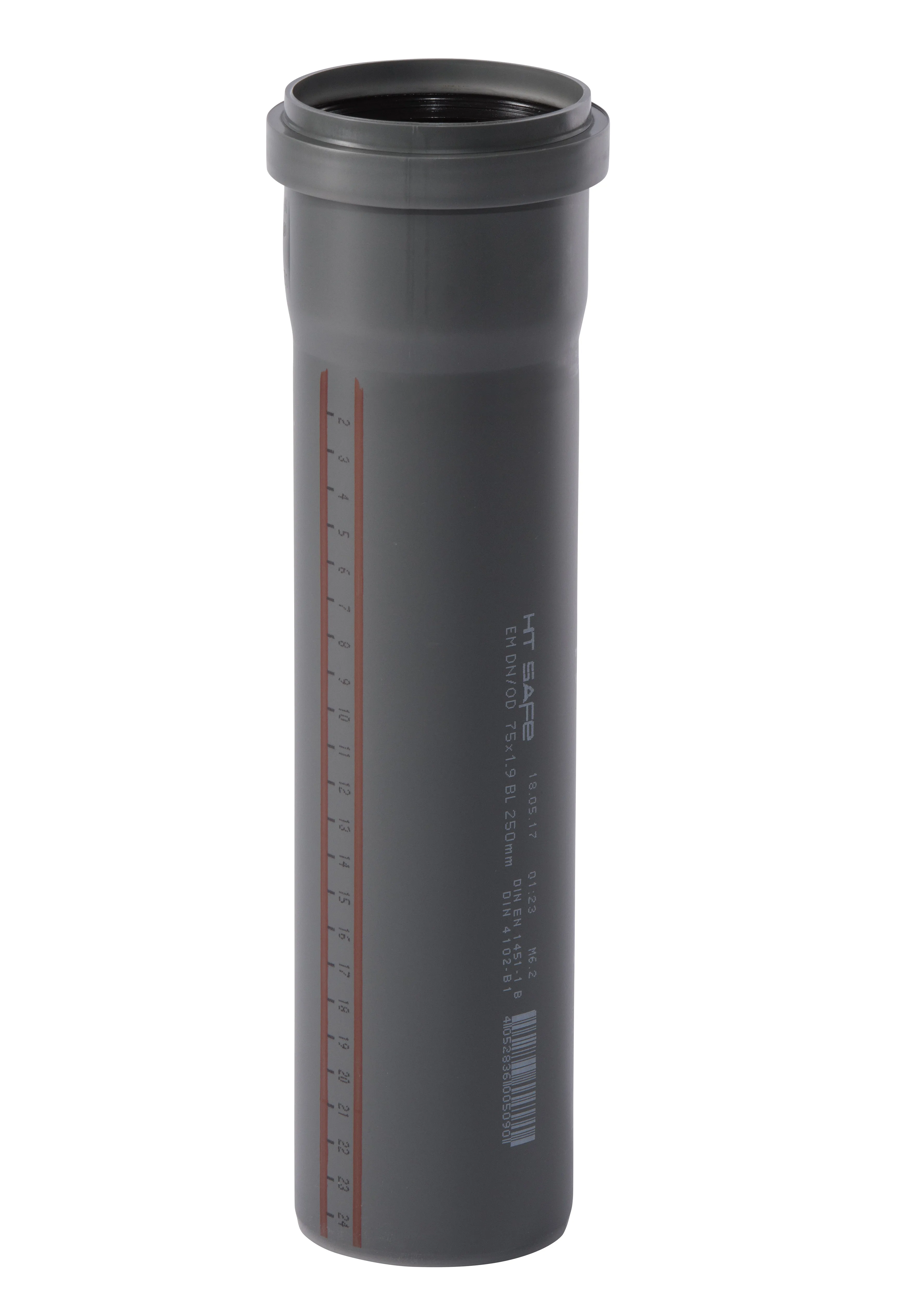 HTsafeEM Rohr mit Muffe DN 75 x 250 mm