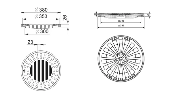 Guss Aufsatz f&uuml;r Hofablauf