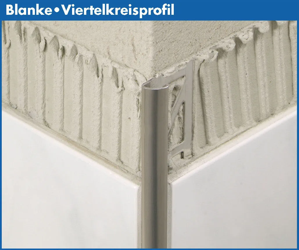 Blanke Viertelkreis Fliesenabschl.