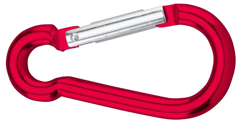 Karabinerhaken Alu rot elox. 8x80 mm