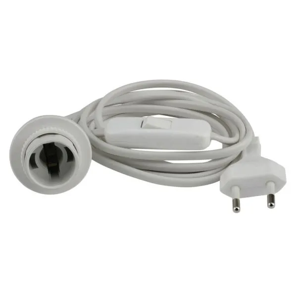 Zuleitung Euro-Stecker/Fassung wei&szlig; 2m