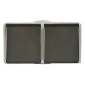 Steckdose grau/dunkelgrau 2-fach AP FR