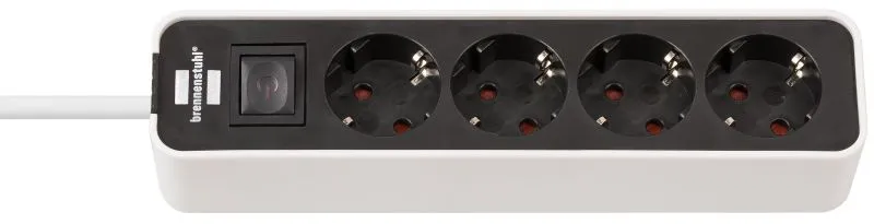 Steckdosenleiste Ecolor 4-fach wei&szlig;/schw