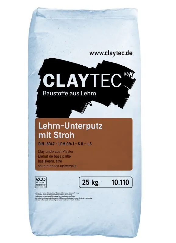 Claytec Lehm-Unterputz mit Stroh #10.110