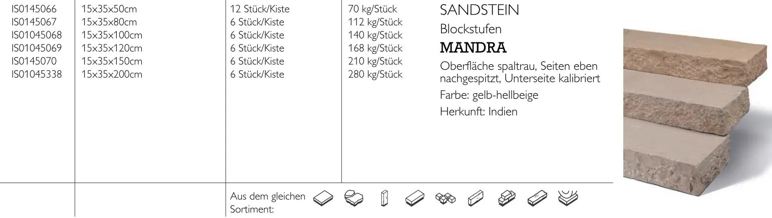 Sandstein-Blockstufe Mandra