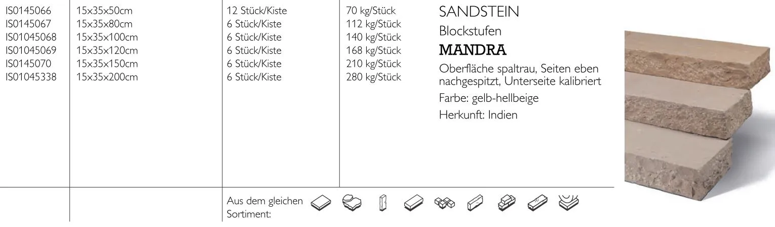 Sandstein-Blockstufe Mandra
