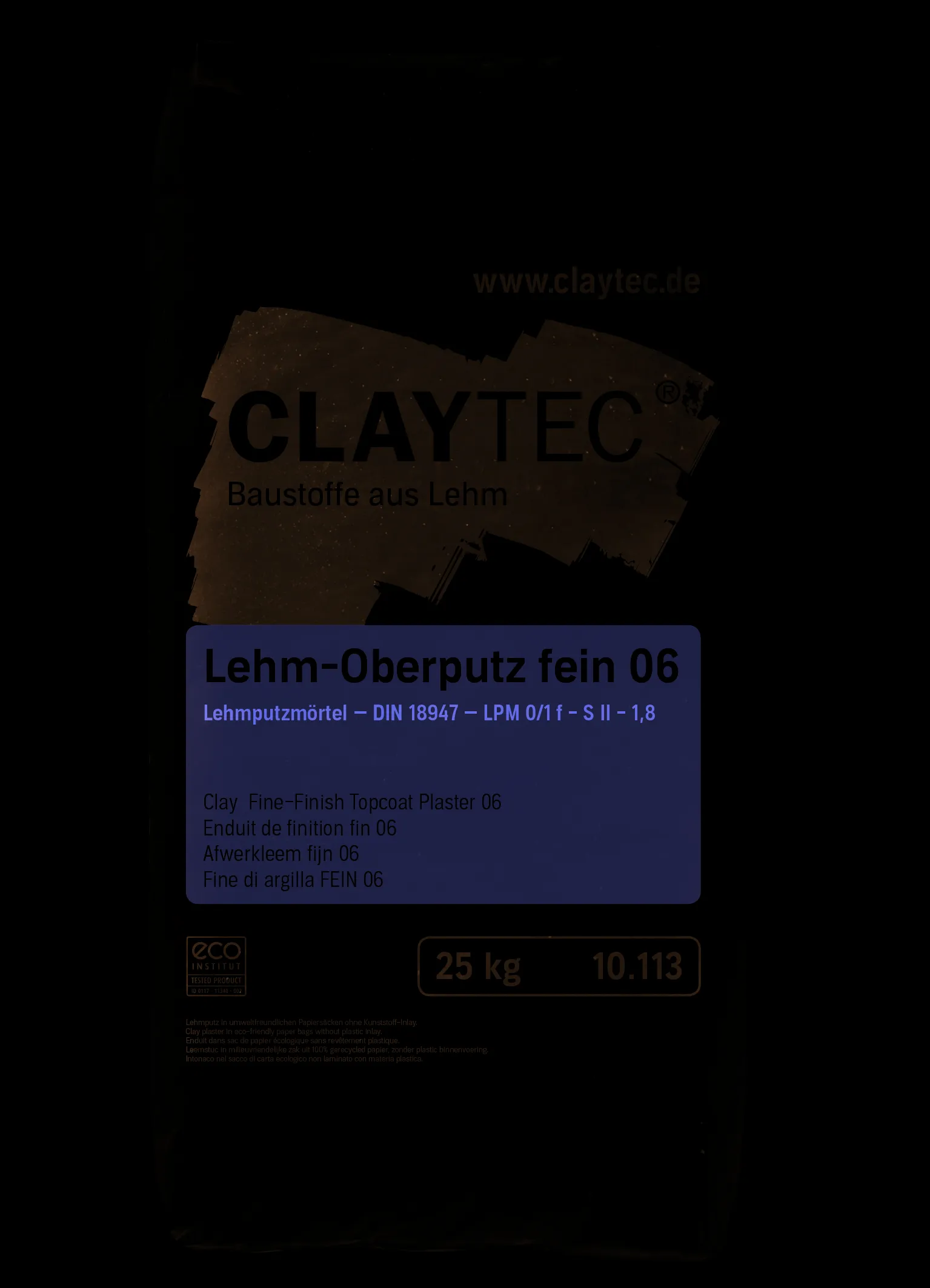 Claytec Lehm-Oberputz fein 06 #10.113