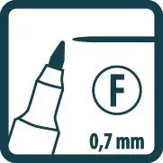 Permanent Pen schwarz F 0,7 mm