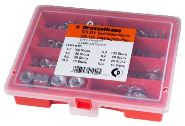 Sortiment Muttern u. Scheiben 380-tlg.