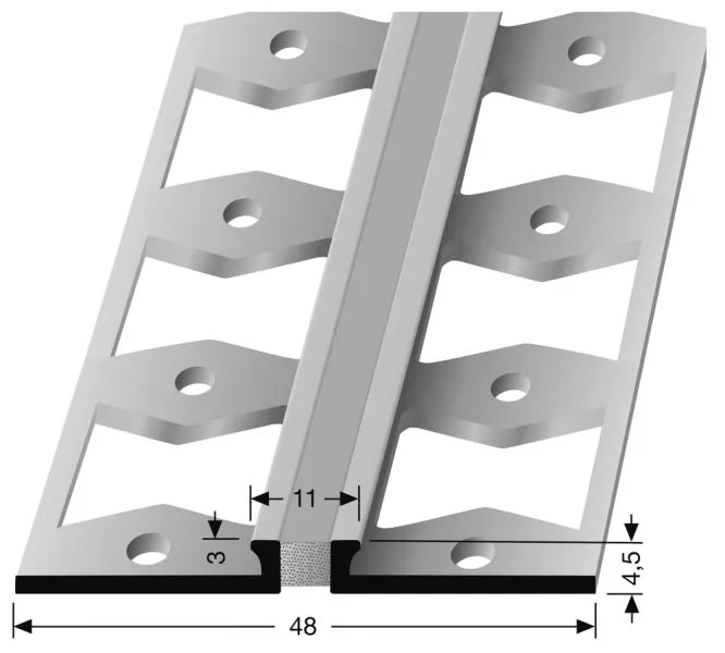 Dehnfugenprofil PF 301S Edelst.+schwarz