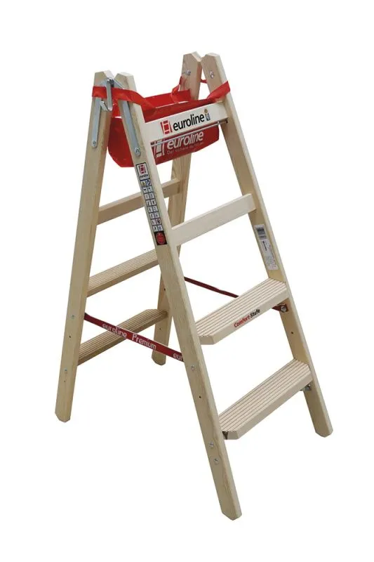 euroline Holzstufenstehleiter 2x4 Stufen