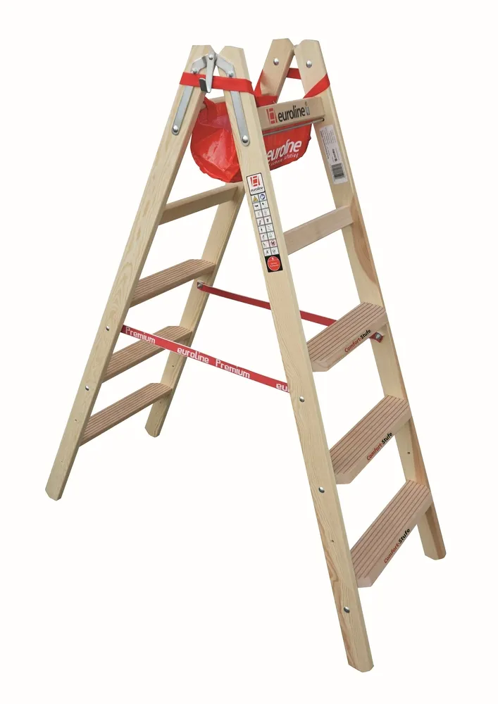 euroline Holzstufenstehleiter 2x5 Stufen