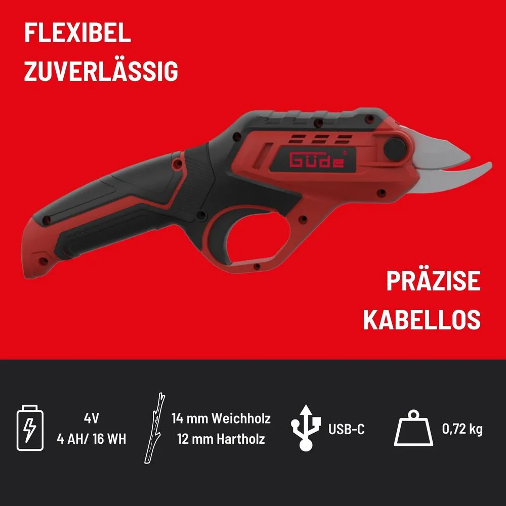 G&uuml;de Akku- Astschere