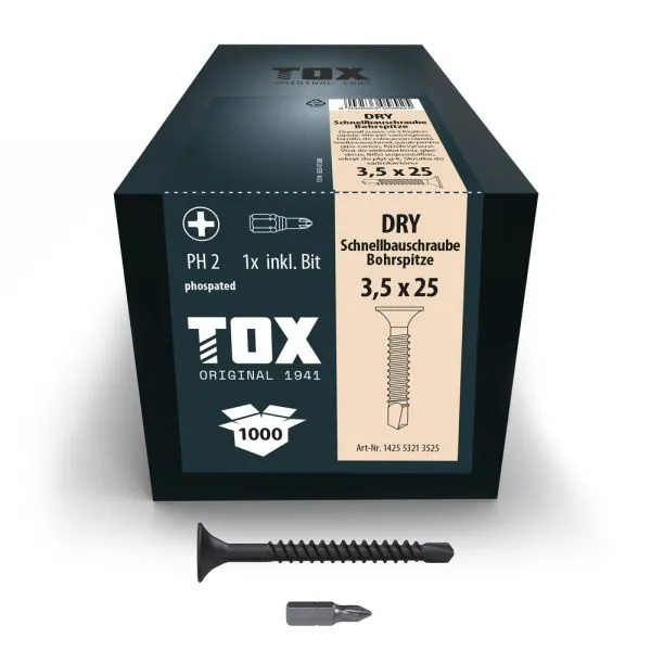 TOX Schnellbauschraube Feingewinde DRY
