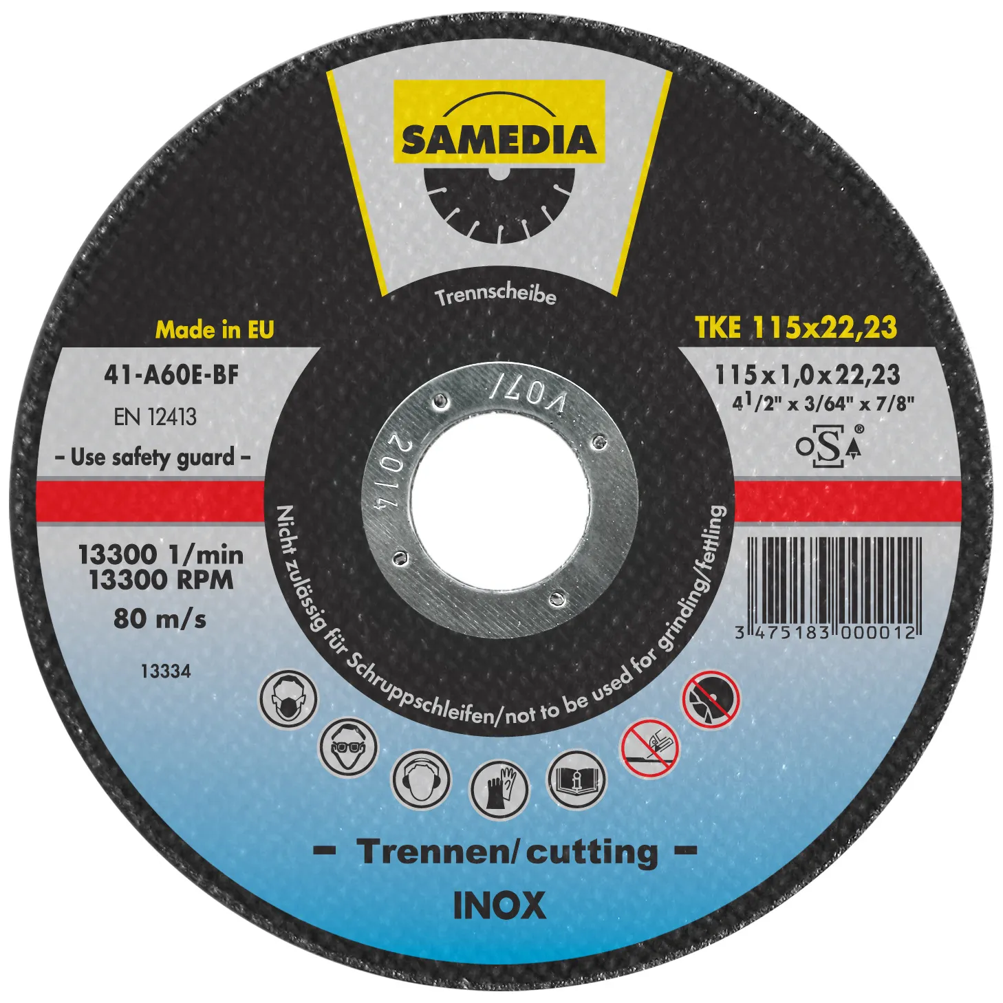 Korund-Trennscheibe TKE 115x1,0x22,23 mm