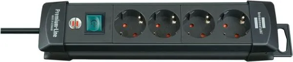 Steckdosenleiste Prem.-Line 4fach sw.