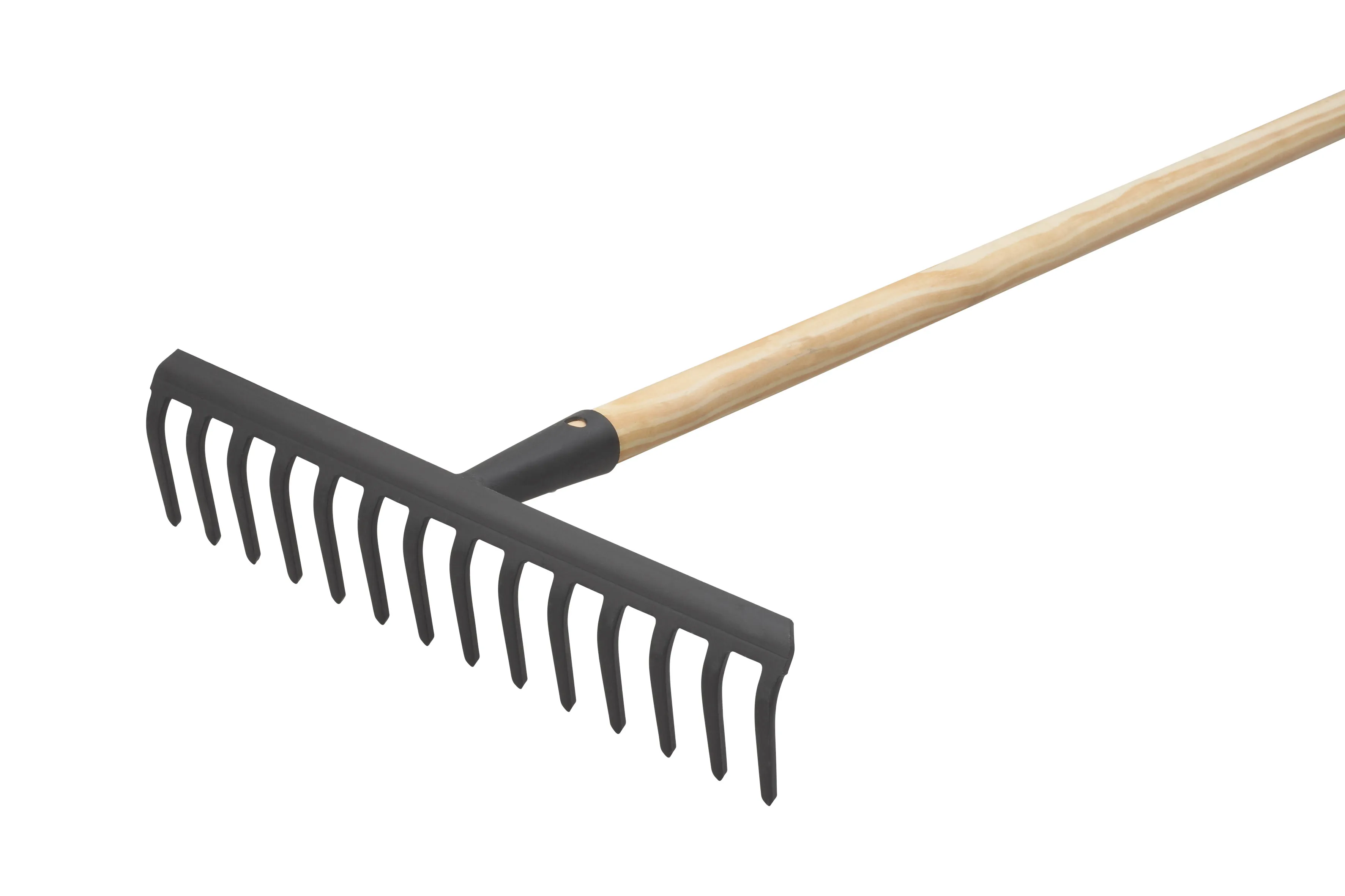 Rechen mit Stiel, 14 Zinken verchromt