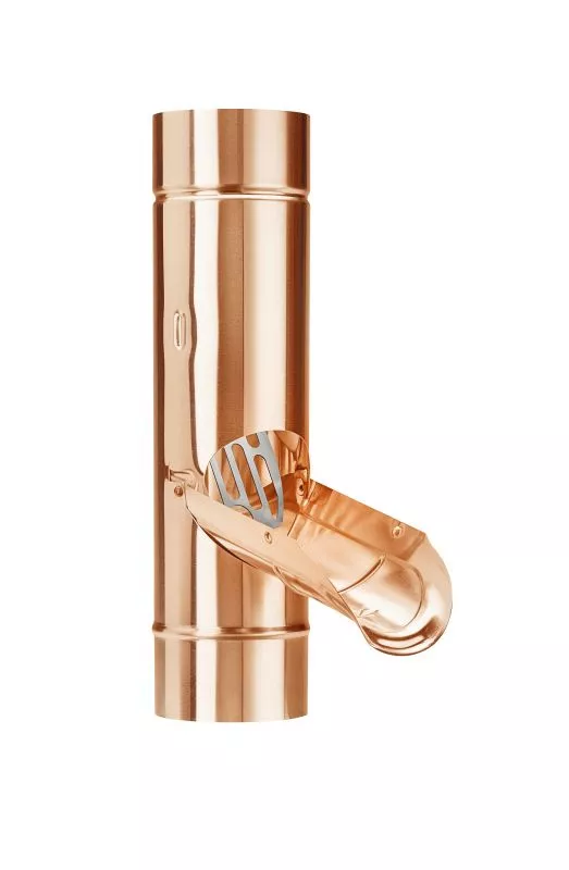 Kupfer Regenrohrklappe mit Sieb Kupfer Regenrohrklappe mit Sieb