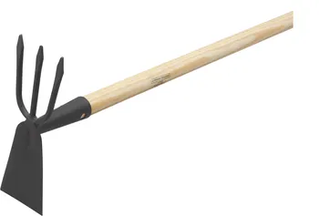 Doppelhacke flach schwarz 3 Zinken