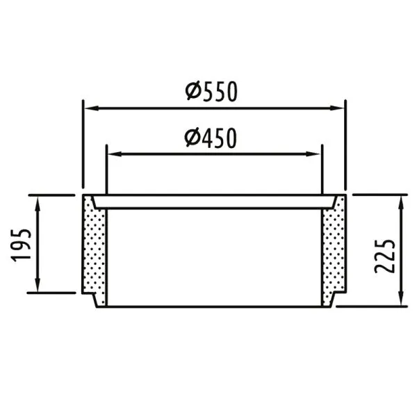 Zwischenteil, 200mm mit Falz