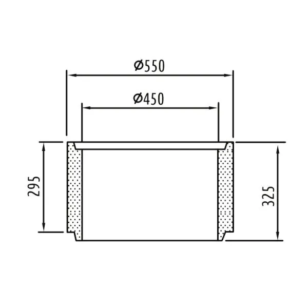 Zwischenteil, 300mm mit Falz