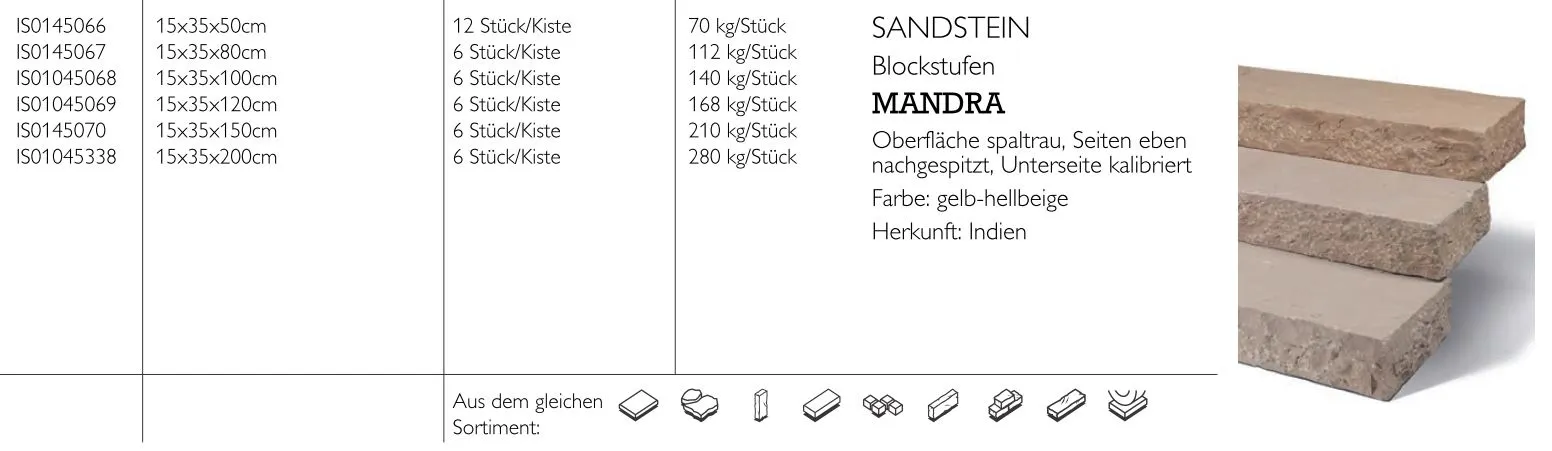 Sandstein-Blockstufe Mandra