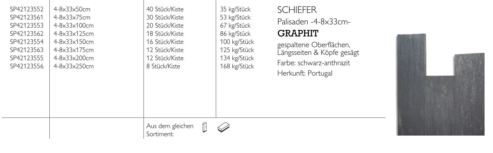Stelen Schiefer Graphit